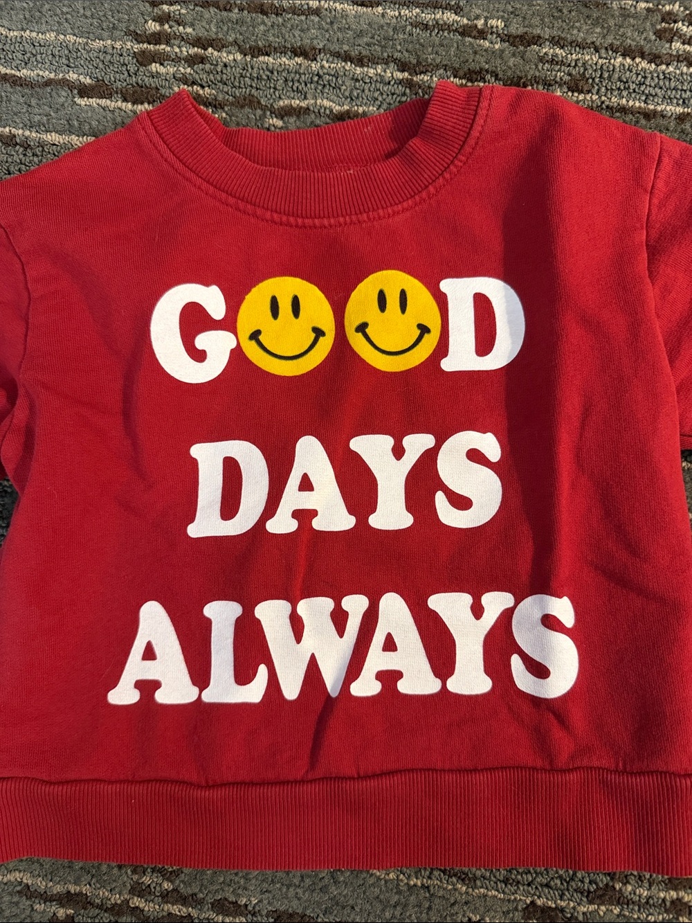 Tiny Whales Red 'Good Days Always' Sweatshirt